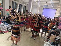Participating students dance at the Farewell Party, led by teachers from the host (Photo credit: Mr Ares Chan; programme host: Yunnan University of Finance and Economics)